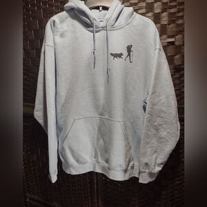 Pikestee Hiking Apparel Light Blue Graphic Hoodie Women's L